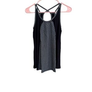 CAbi Black and Gray Patterned Top